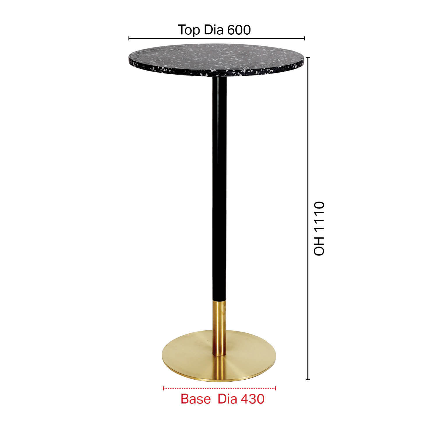 Terrazzo x Gala Bar Table - Dia600
